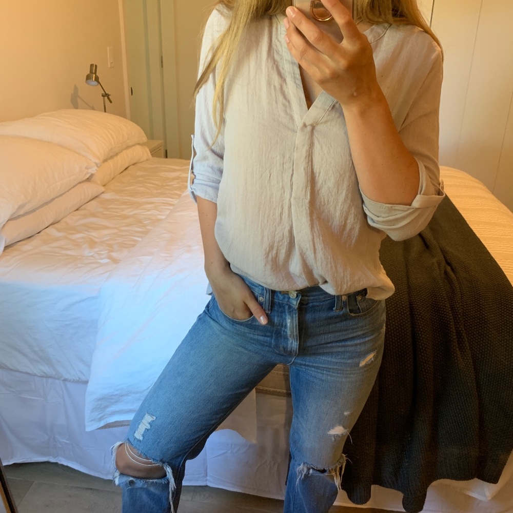 Blush v-neck shirt